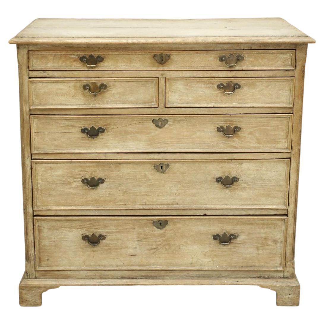 Georgian 18th Century Limed Oak Chest of Drawers