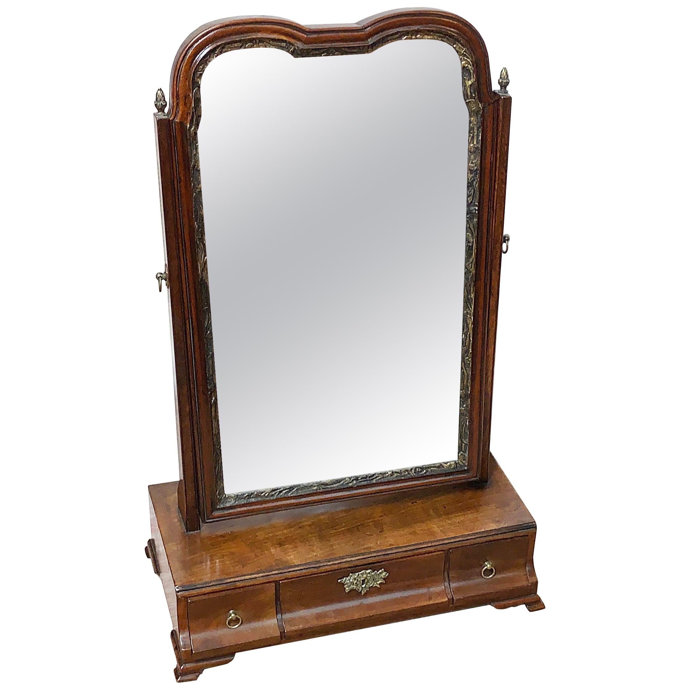 Georgian 18th Century Mahogany Dressing Table Mirror For Sale