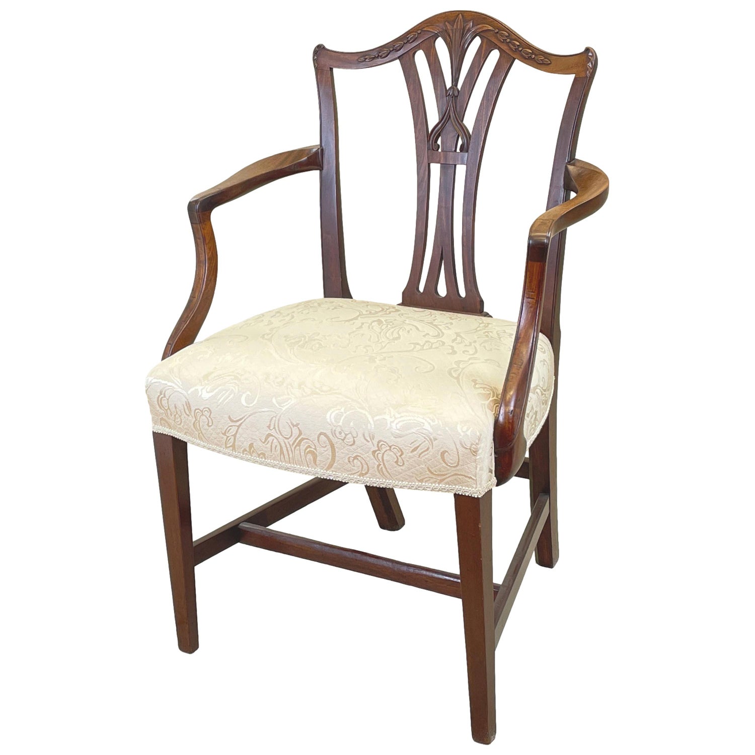 Lot - A Federal upholstered mahogany lolling chair, Massachusetts