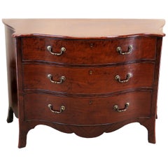 Georgian 18th Century Mahogany Serpentine Commode Chest