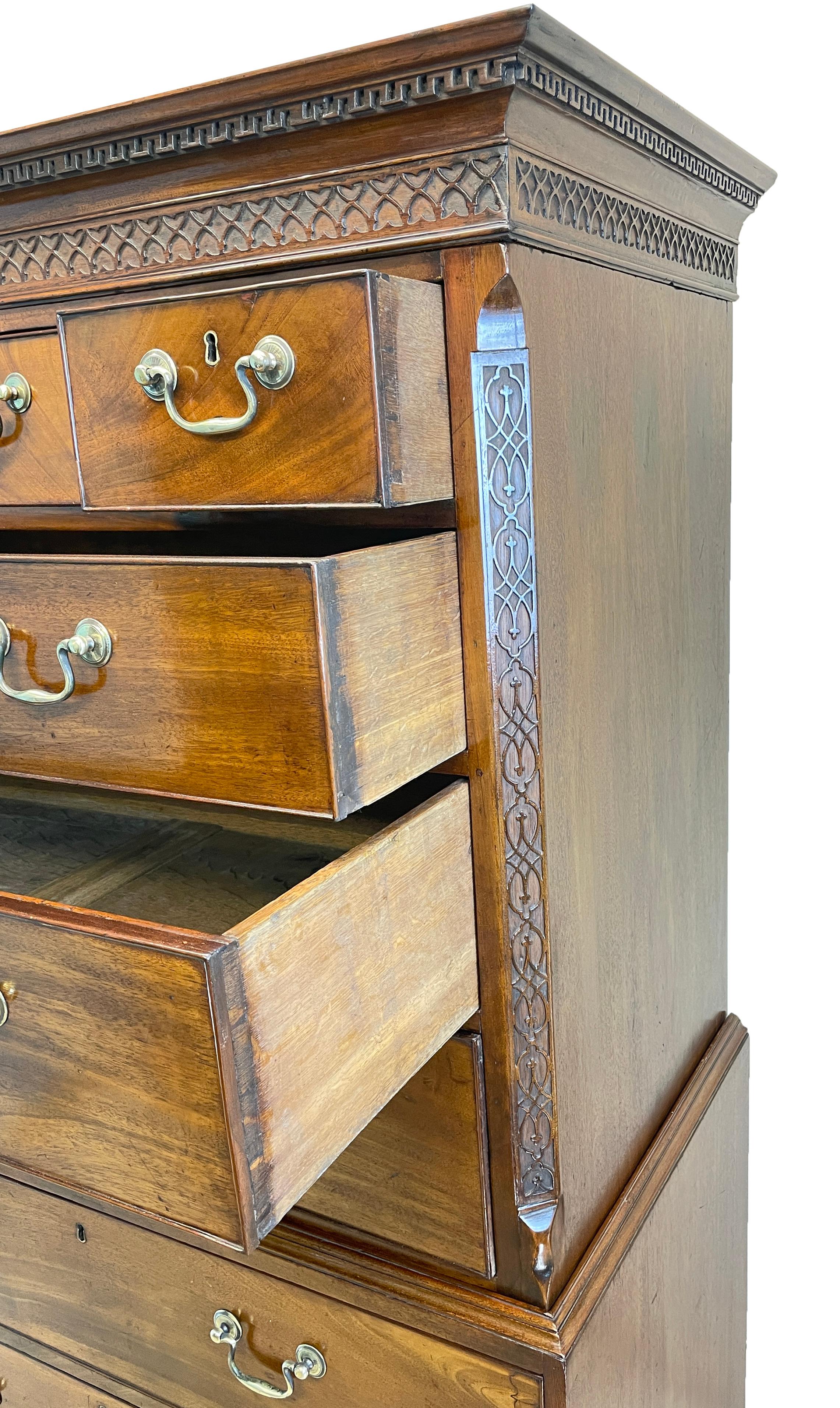 Georgian 18th Century Mahogany Tallboy or Chest on Chest For Sale 6