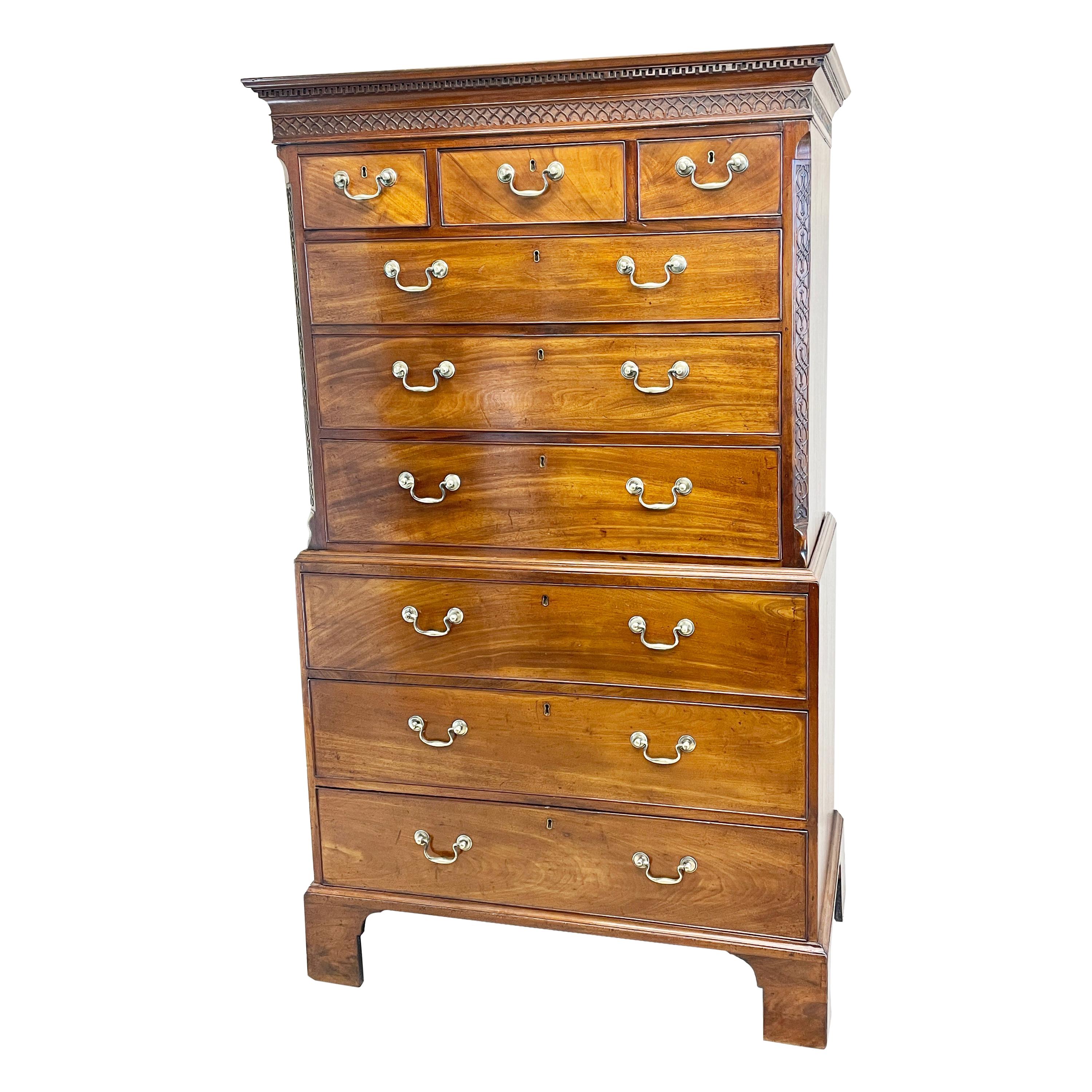 Georgian 18th Century Mahogany Tallboy or Chest on Chest For Sale