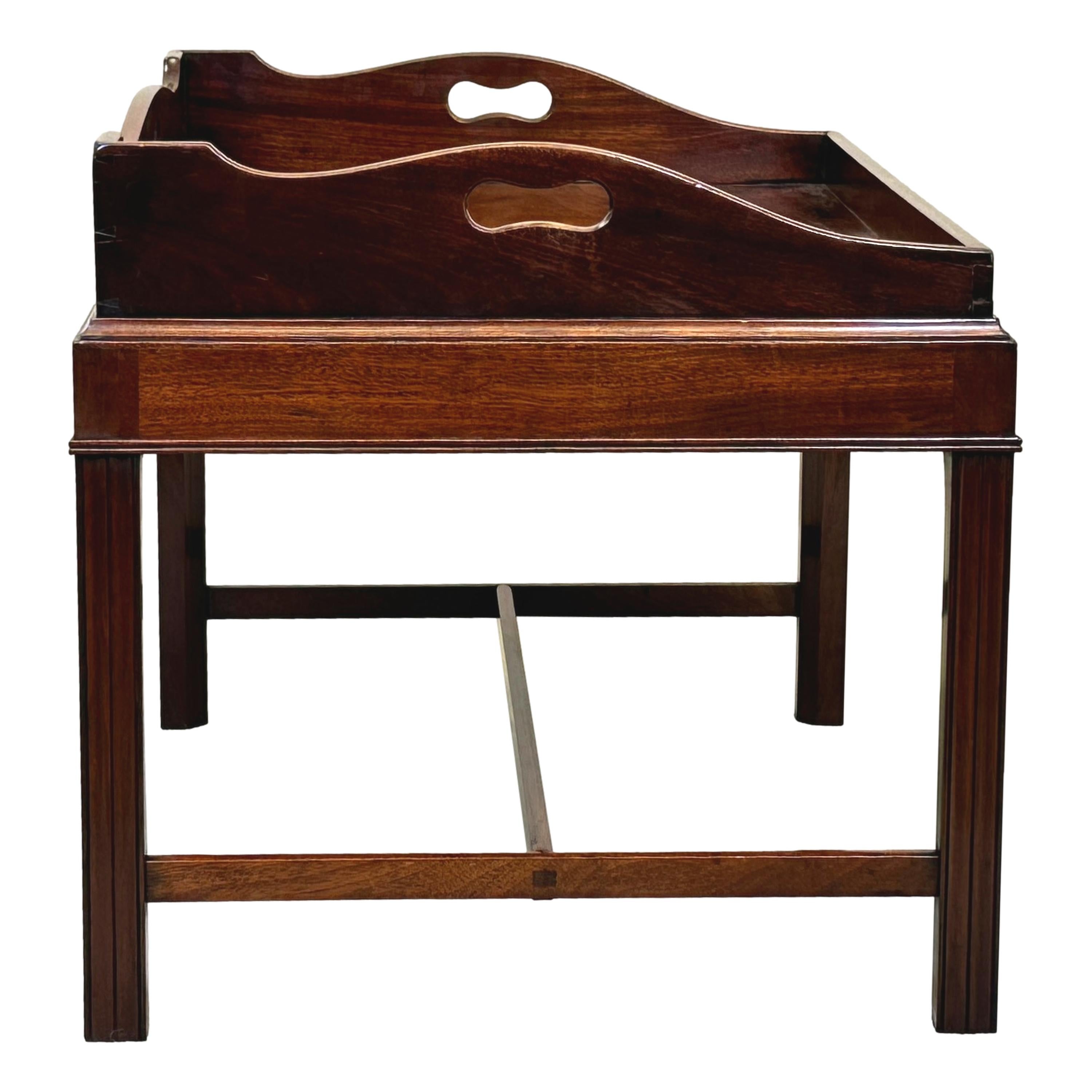 George III Georgian 18th Century Mahogany Tray on Stand