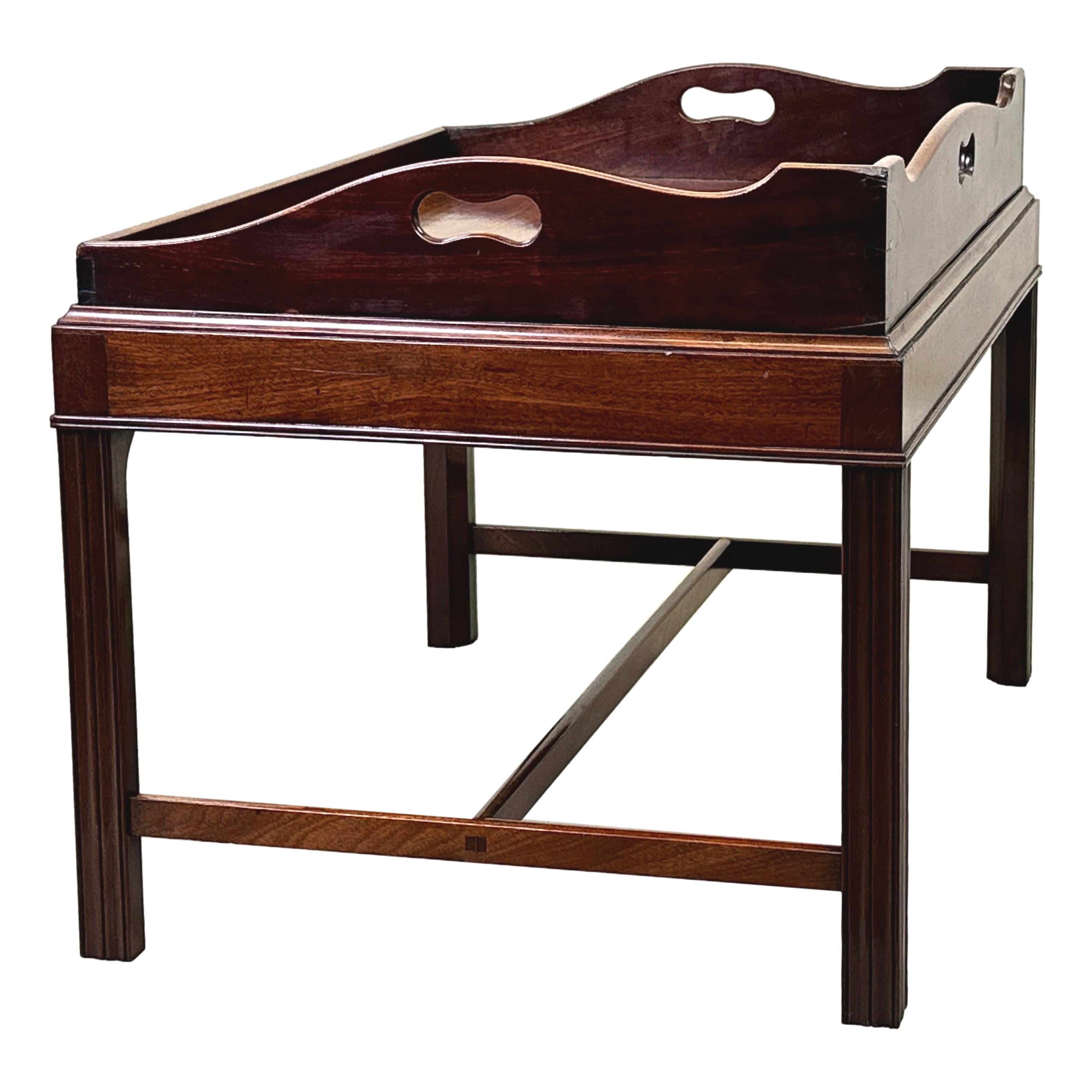 Georgian 18th Century Mahogany Tray on Stand 1