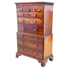 Antique Georgian 18th Century Miniature Tallboy Chest On Chest