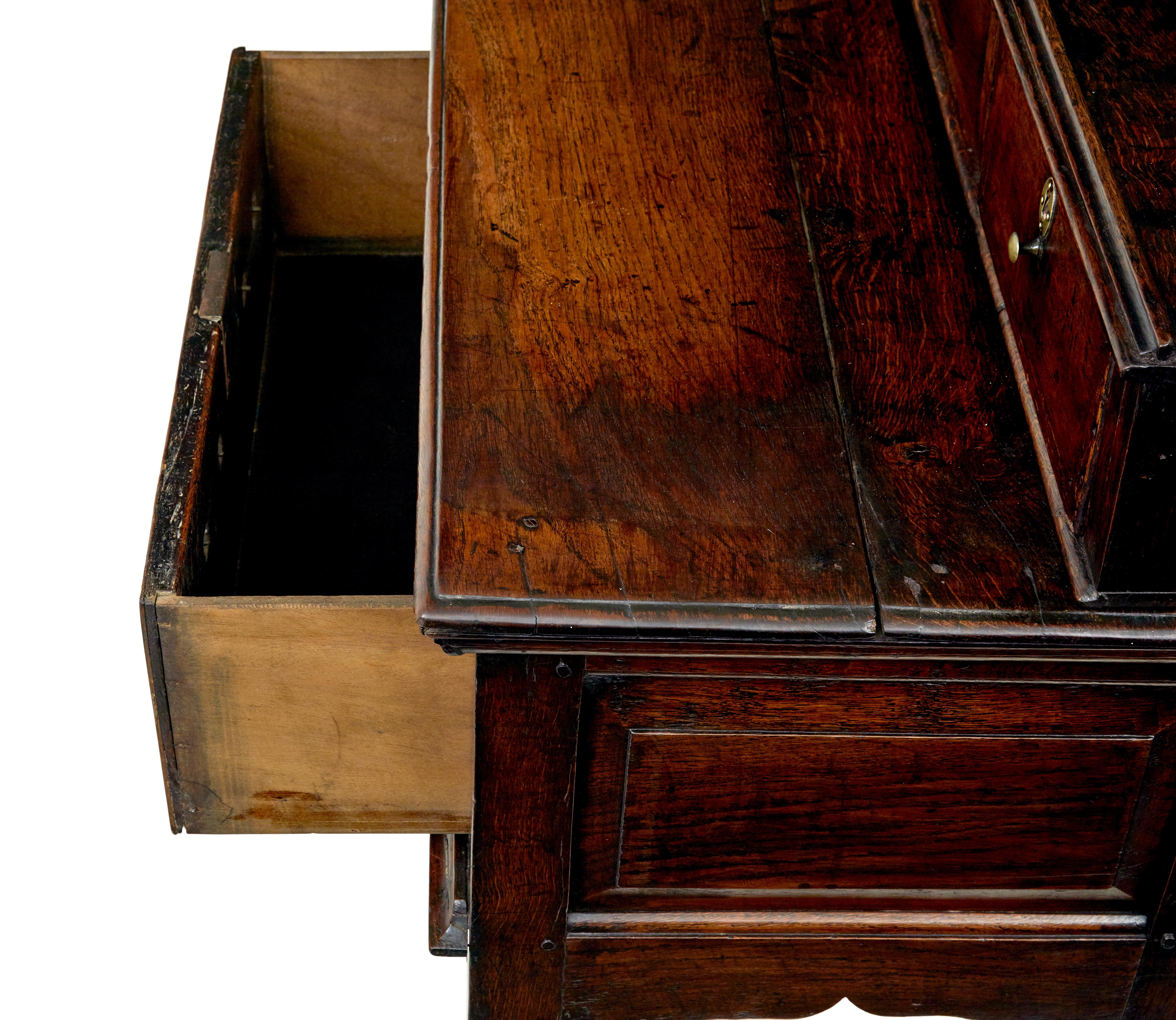Georgian 18th century oak dresser base and spice drawers For Sale 4