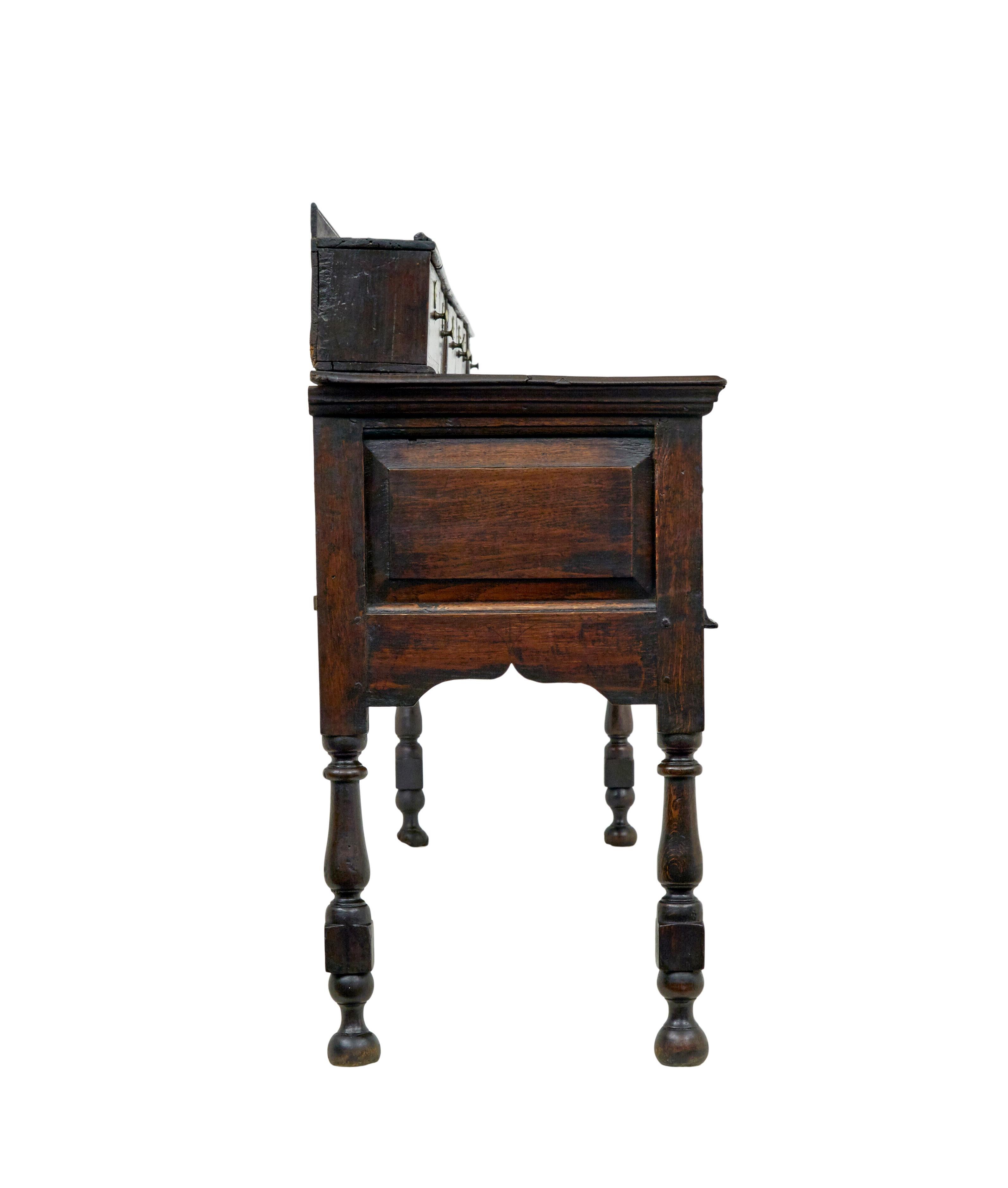 18th Century Georgian 18th century oak dresser base and spice drawers For Sale