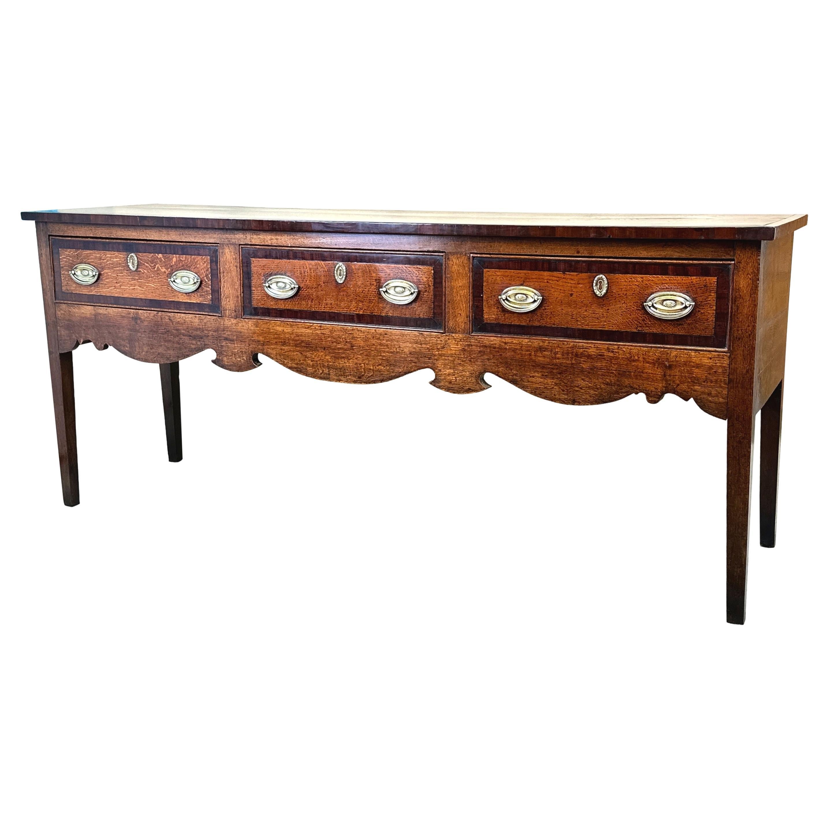 Georgian 18th Century Oak Dresser Base For Sale