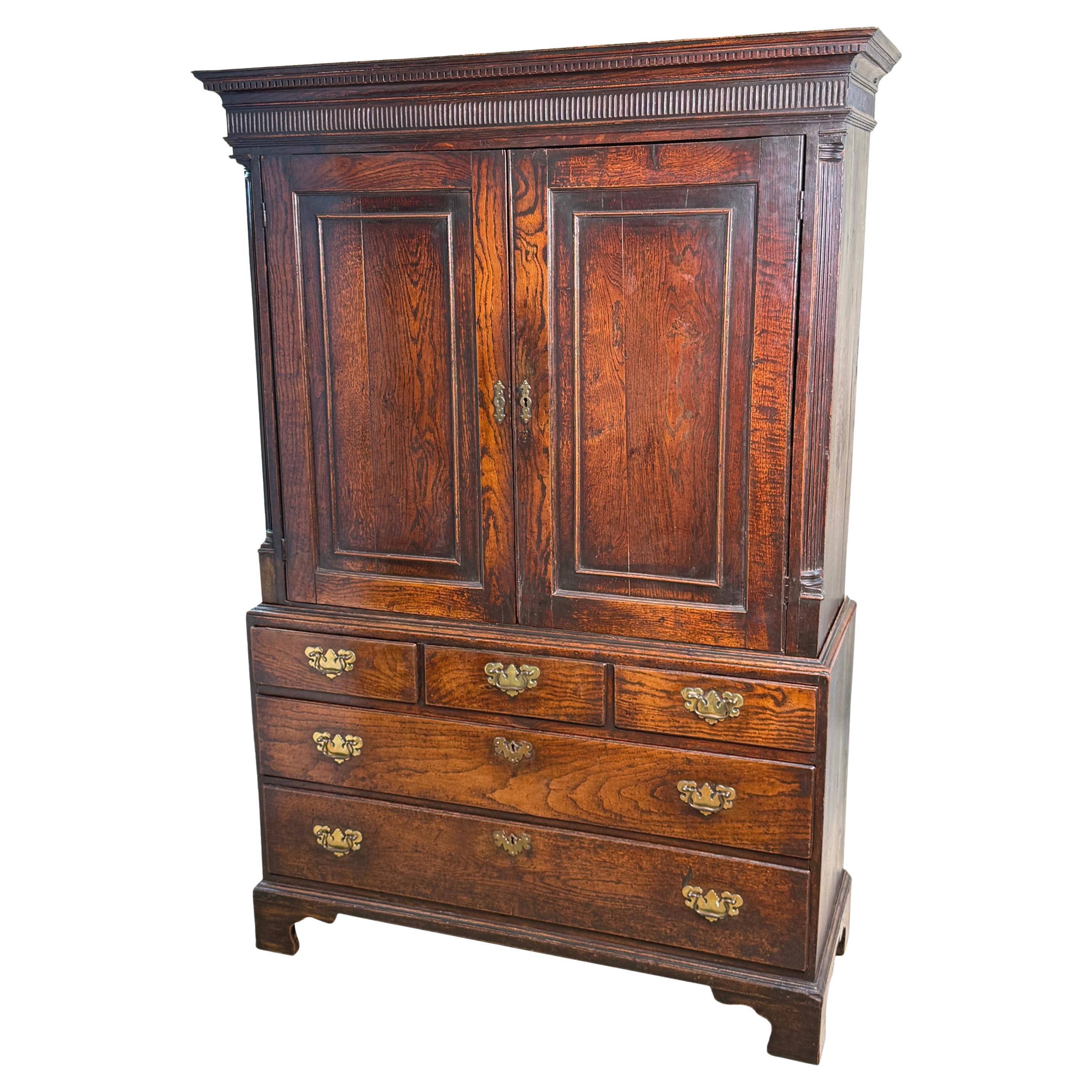 Georgian 18th Century Oak Press Cupboard