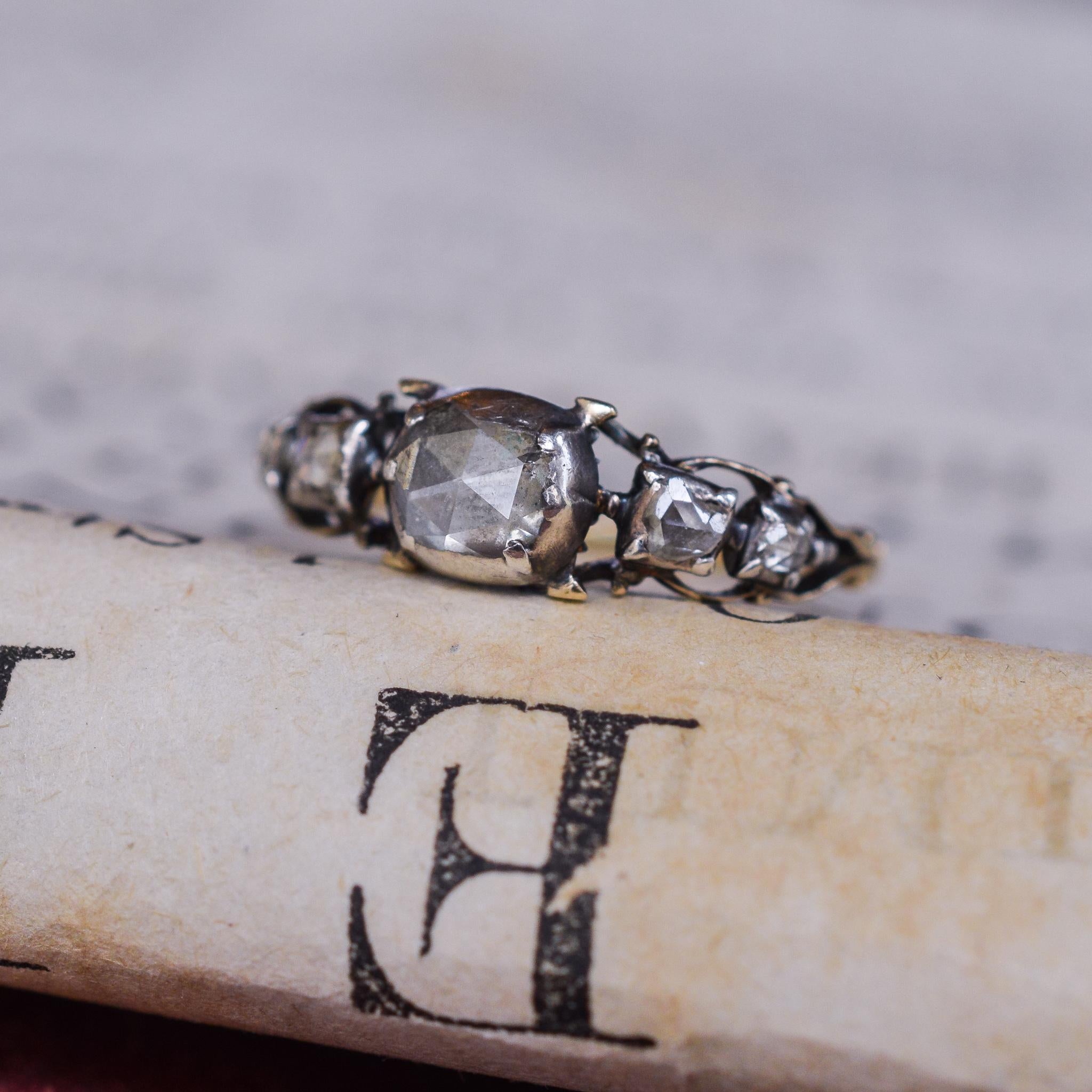 Women's Georgian 18th Century Rose Diamond 5-Stone Ring