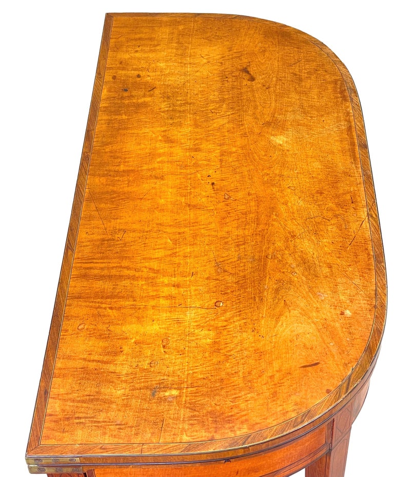 Sheraton Georgian 18th Century Satinwood Card Table For Sale