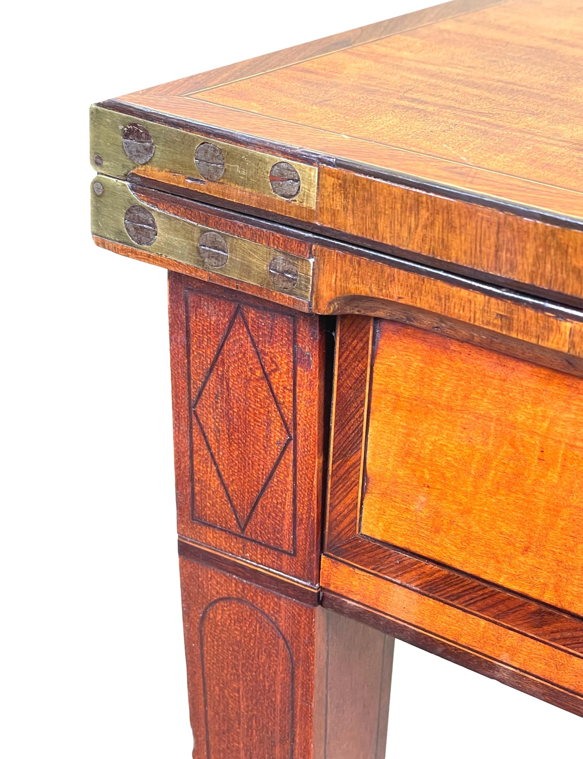 English Georgian 18th Century Satinwood Card Table