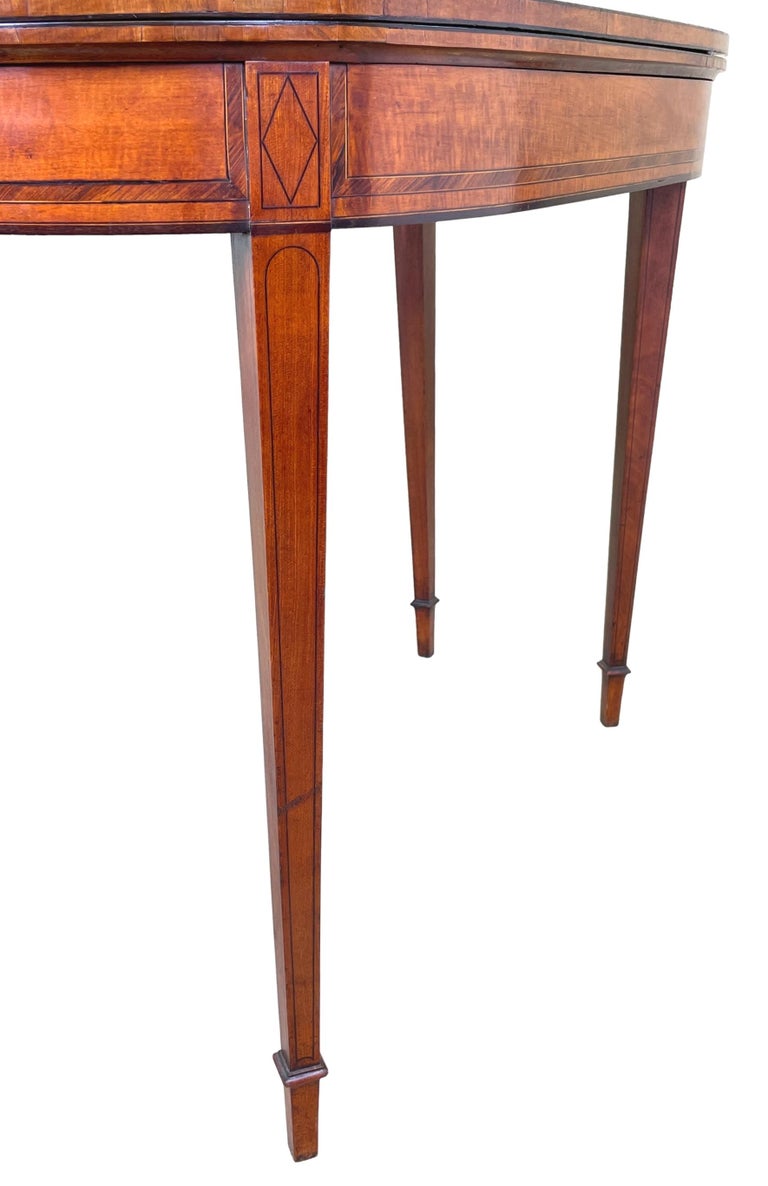 Georgian 18th Century Satinwood Card Table For Sale 1