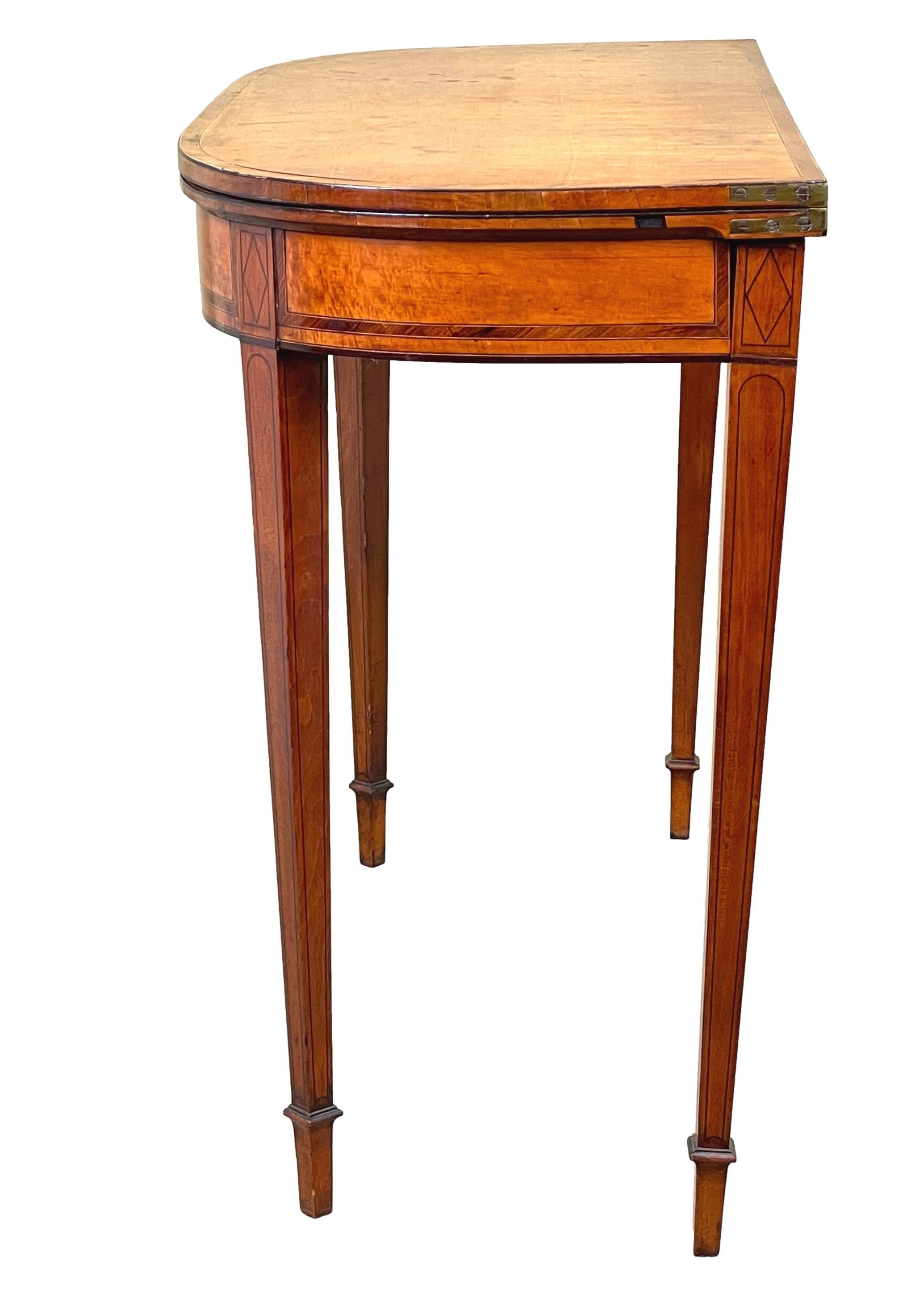 Georgian 18th Century Satinwood Card Table 3