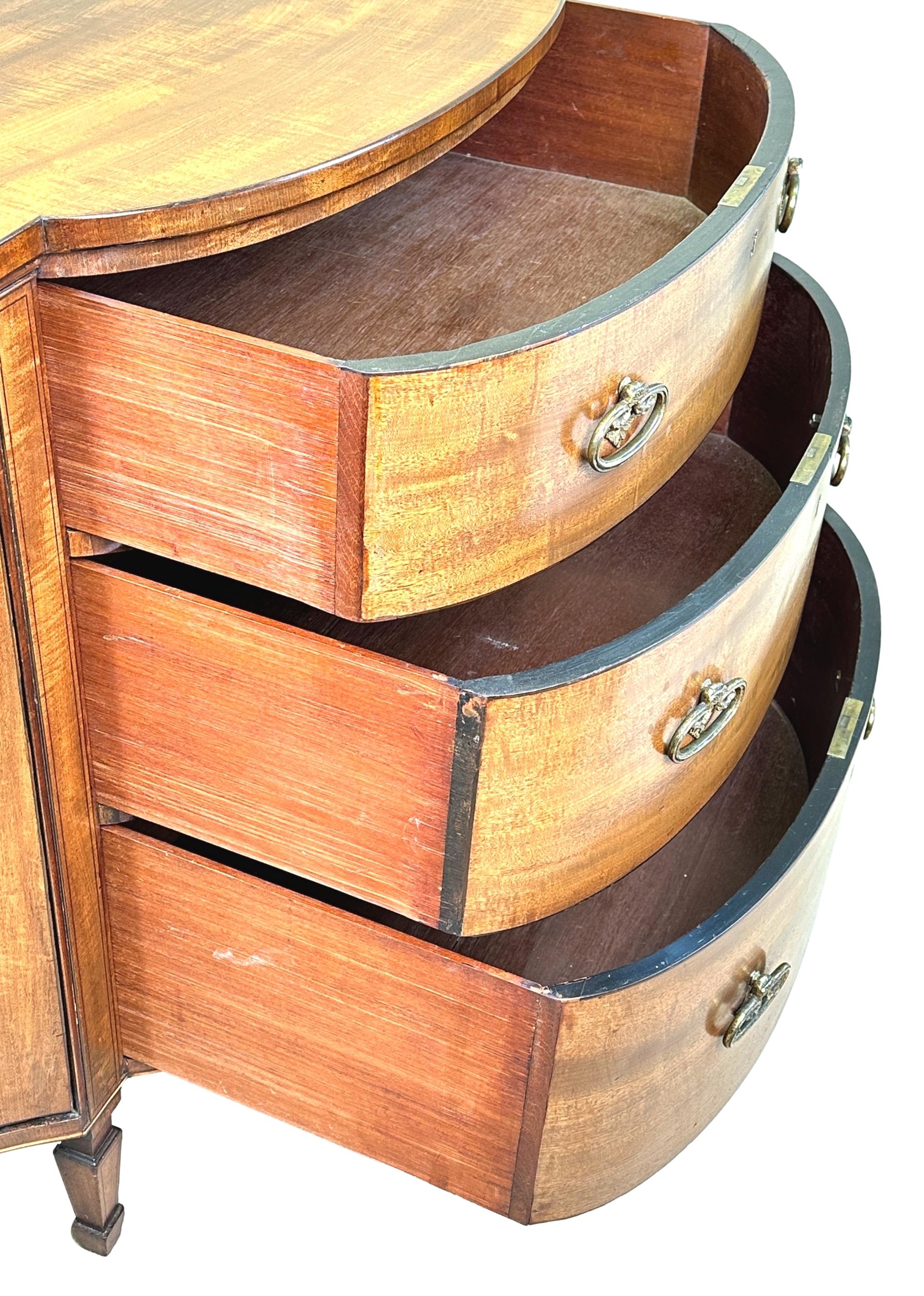 English Georgian 18th Century Serpentine Side Cabinet Commode For Sale