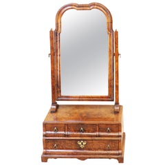 Georgian 18th Century Walnut English Dressing Table Mirror