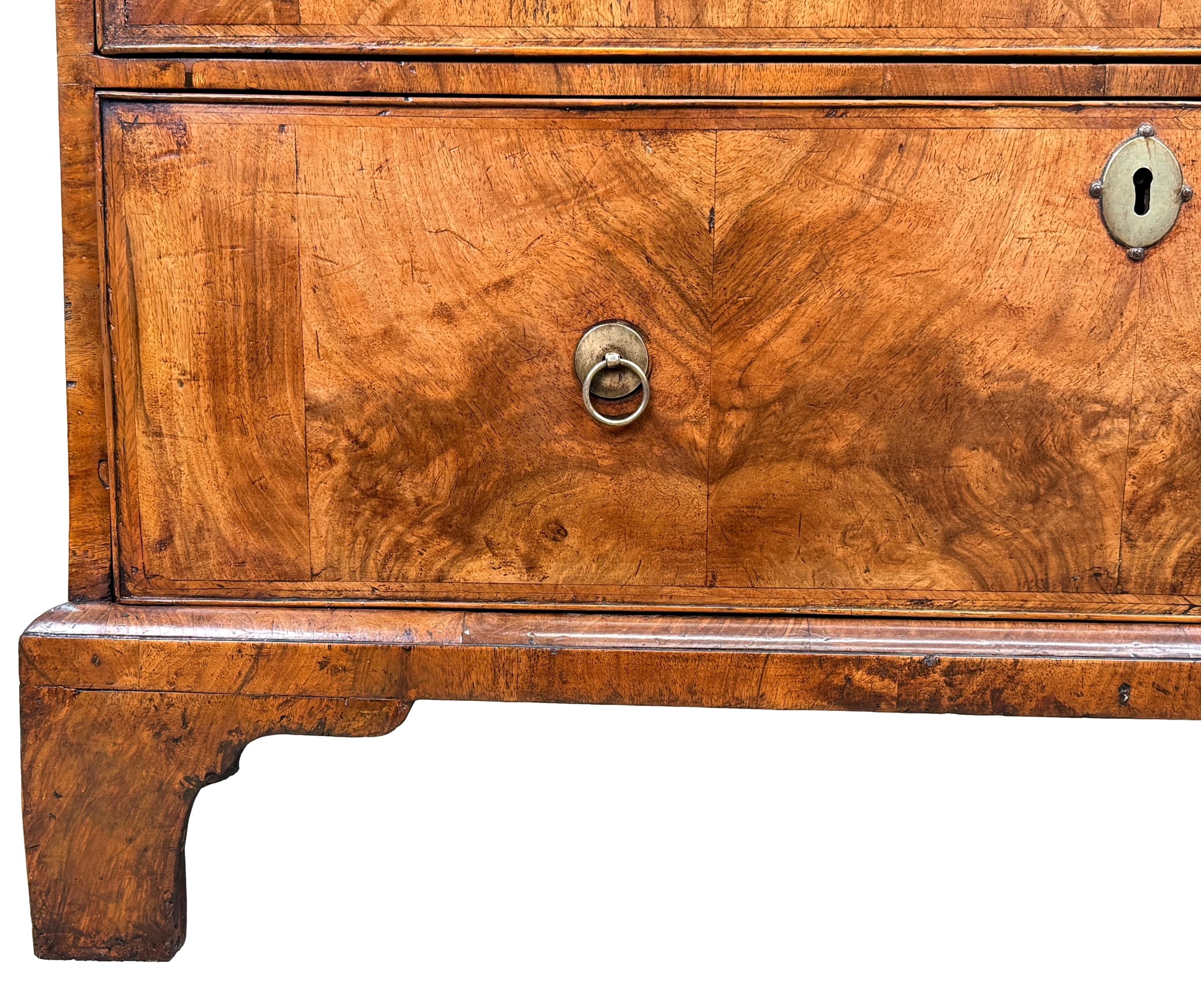 Georgian 18. Jahrhundert Nussbaum Tallboy Chest On Chest im Angebot 1