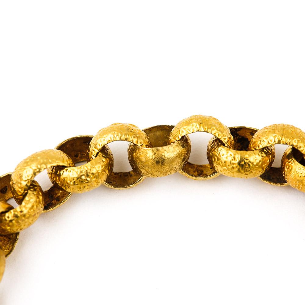 Georgian 20 Karat Gold Bracelet with Turquoise Heart Locket, circa 1820 1