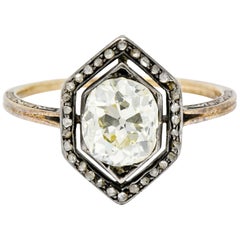 Georgian 2.00 Carat Diamond Silver-Topped 14 Karat Gold Engagement Ring, 1800