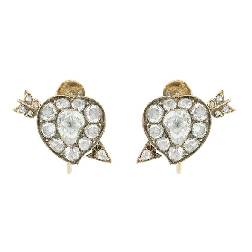 Georgien Boucles d'oreilles géorgiennes en diamant de 2,00ct, c.I.C. en vente
