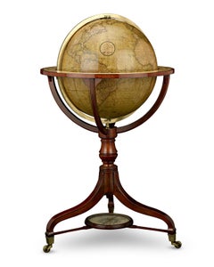 Globi terrestri e celesti da pavimento georgiani da 21 pollici di J. W. Cary’s