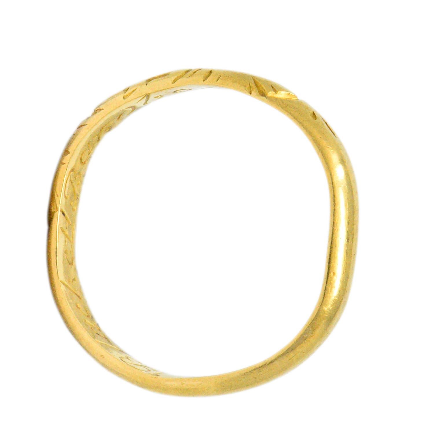 Georgian 22 Karat Gold Memento Mori Skull Unisex Band Ring 4