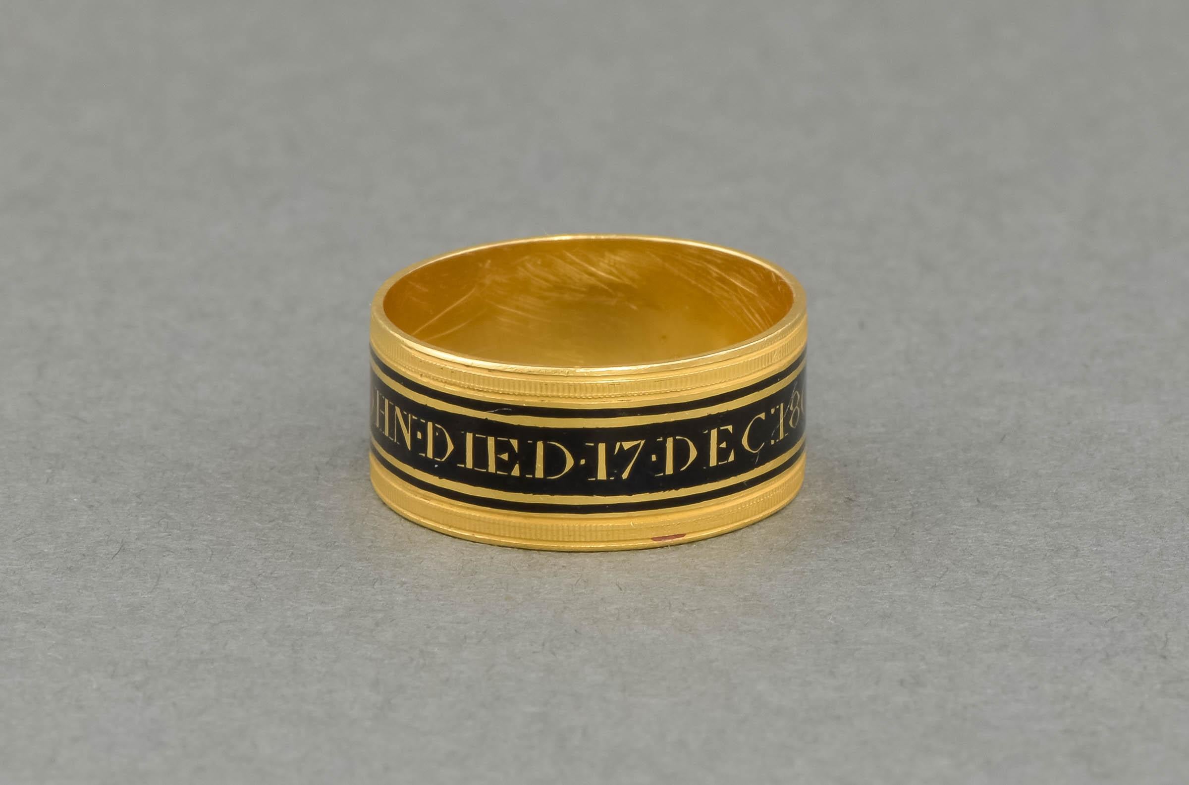 Georgianischer 22 Karat Emaille-Georgianischer Memorial-Ring für Lord St. John, 1805, bedeutender Hersteller im Angebot 1
