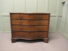 Georgian 4 Drawer Serpentine Walnut Chest of Drawers