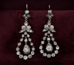 Georgian 5.50 CT Diamond Drop Earrings