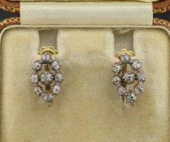Georgian 7.40 Ct Diamond Night Day Long Teardrop Earrings