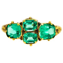 Georgian 9 Carat Gold Green Paste Ring