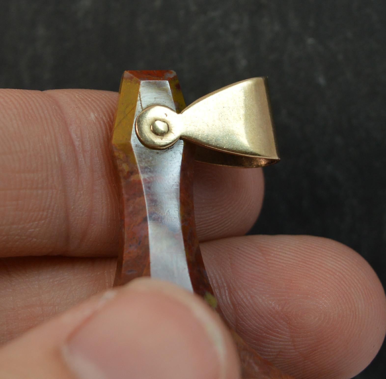 Georgian 9 Carat Gold and Agate Intaglio Pocket Watch Fob Pendant 2