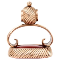 Georgian 9ct Rose Gold Carnelian Intaglio Fob Circa 1830