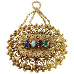 Antique Georgian 18 Carat Gold Acrostic Gemstone "LOVE" Pendant