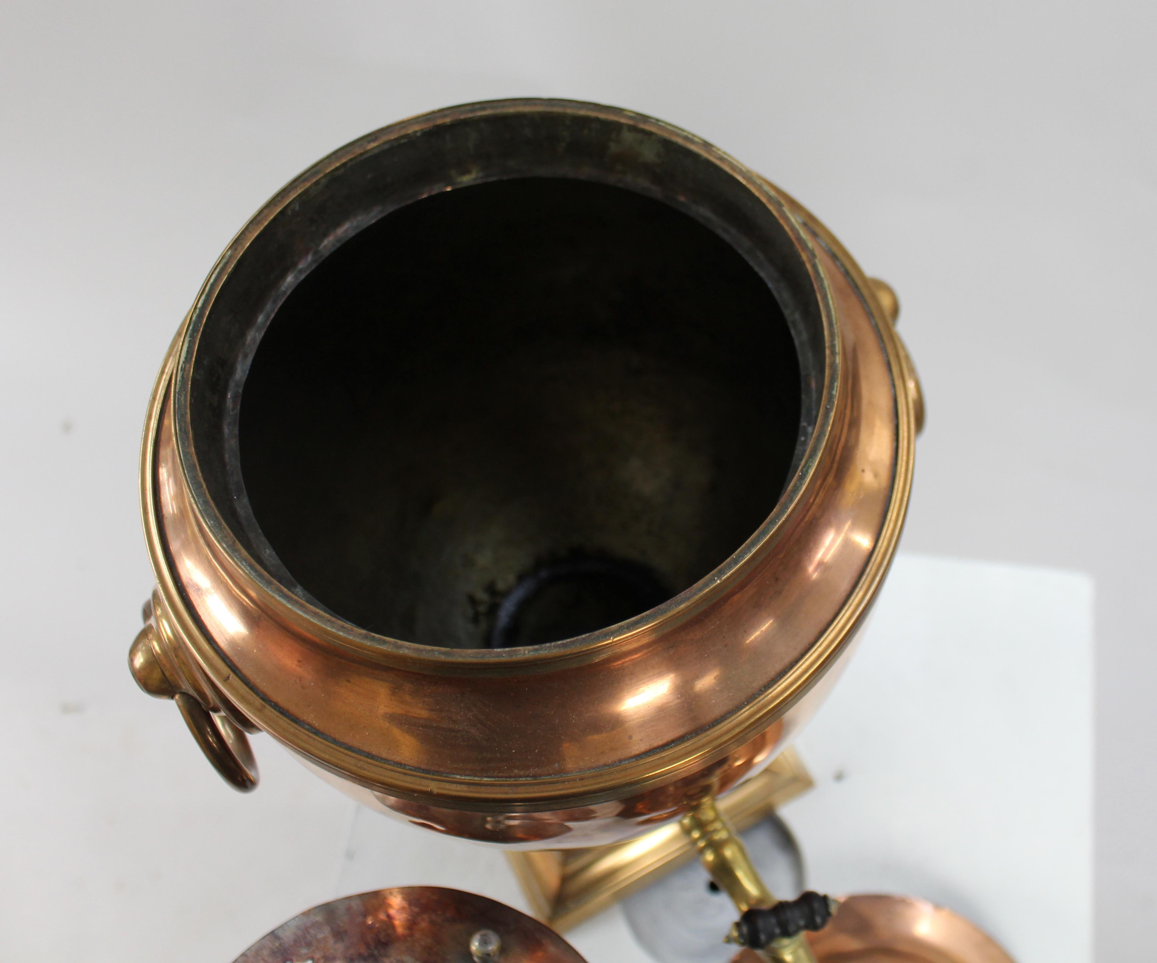 Georgian Adam Style Copper & Brass Samovar For Sale 2