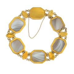 Georgian agate and gold plaque bracelet