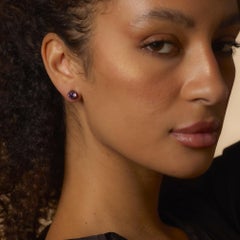 Georgische Amethyst-Ohrstecker aus 14k Gelbgold