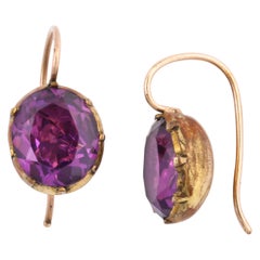 Georgian Amethyst Paste Earrings