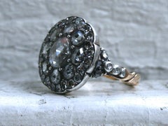 Georgian Antique 14 Karat Gold/ Silver Diamond Rose Cut Ring Engagement Ring
