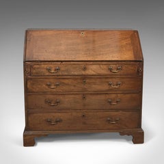 Georgian Antique Bureau, 18th Century Mahogany Desk, circa 1770