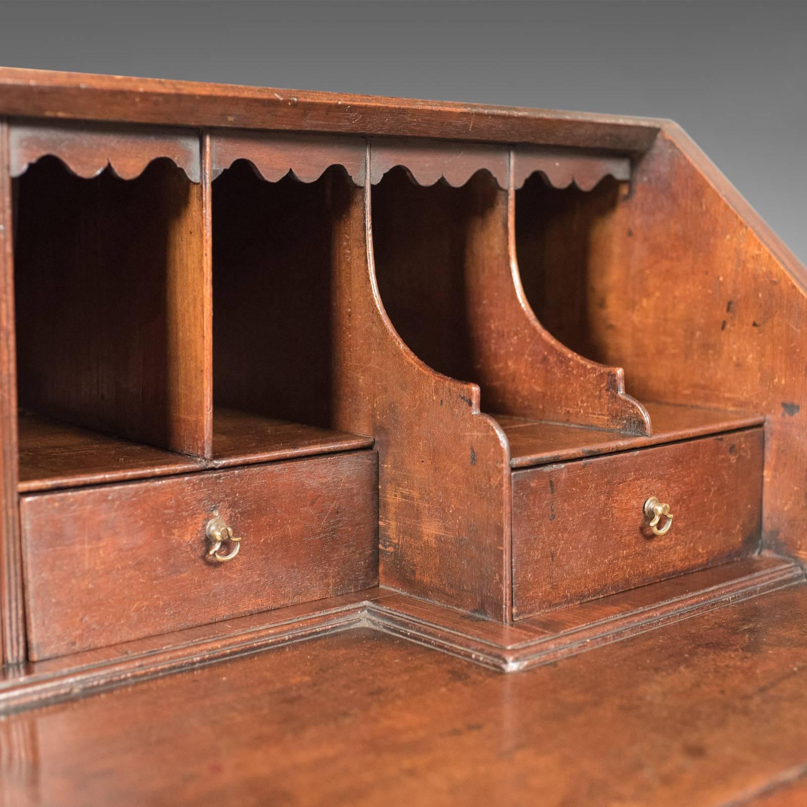 Georgian Antique Bureau, 18th Century Mahogany Desk, circa 1770 2