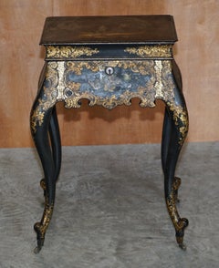 Georgian Antique circa 1800 George III Chinese Lacquer & Gold Gilt Work Table