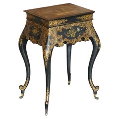 Georgian Antique circa 1800 George III Chinese Lacquer & Gold Gilt Work Table