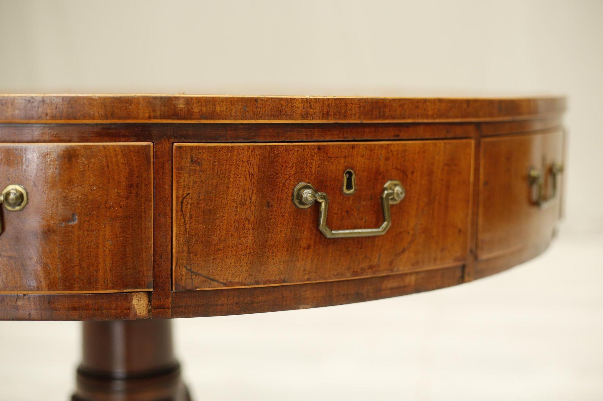 Georgian Antique Leather Topped Rent Table 8