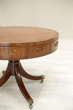 Georgian Antique Leather Topped Rent Table