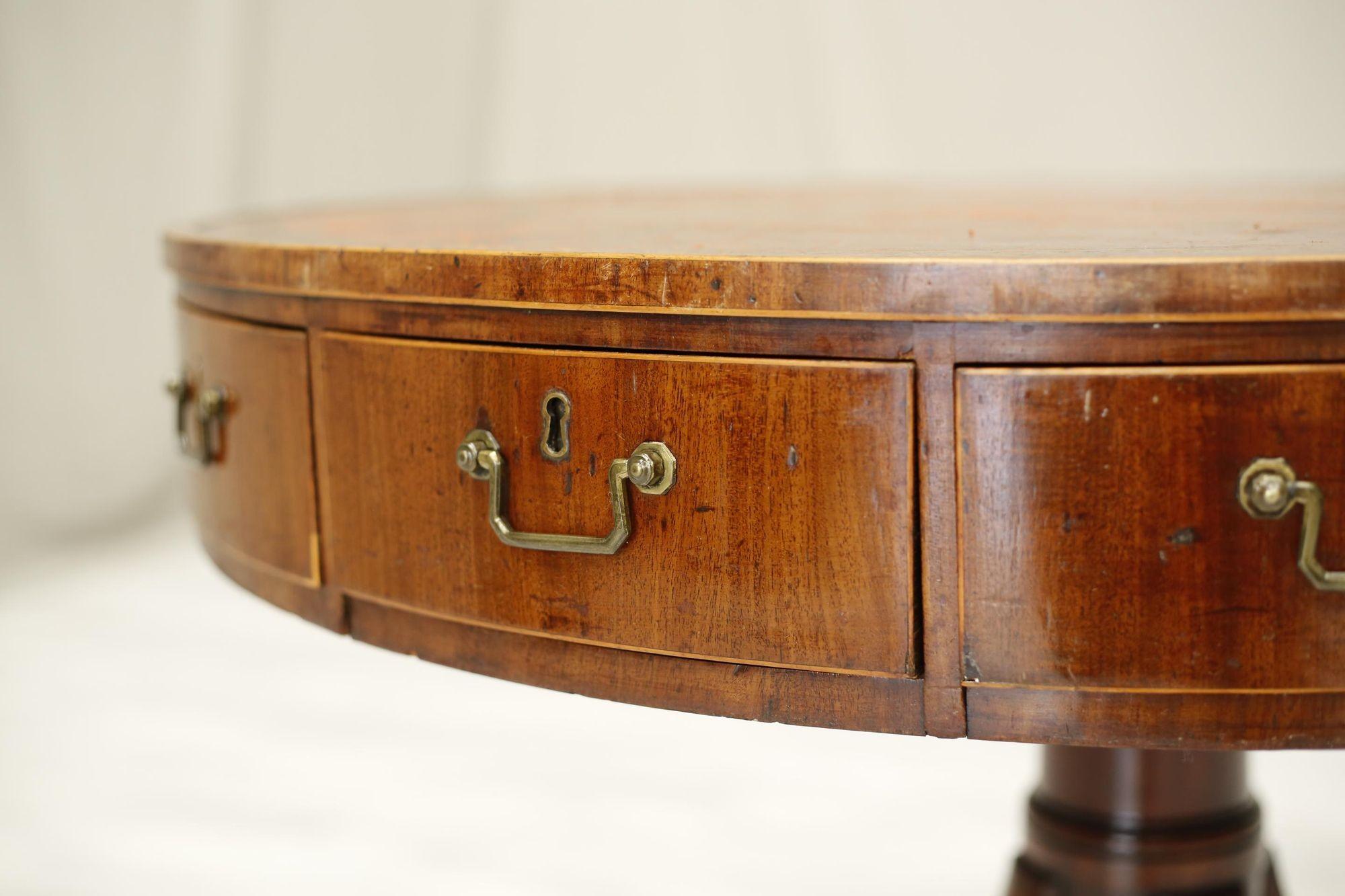 Georgian Antique Leather Topped Rent Table 2