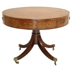 Georgian Antique Leather Topped Rent Table