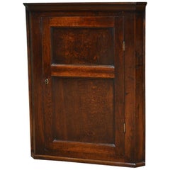 Georgian Antique Oak Hanging Corner Cupboard