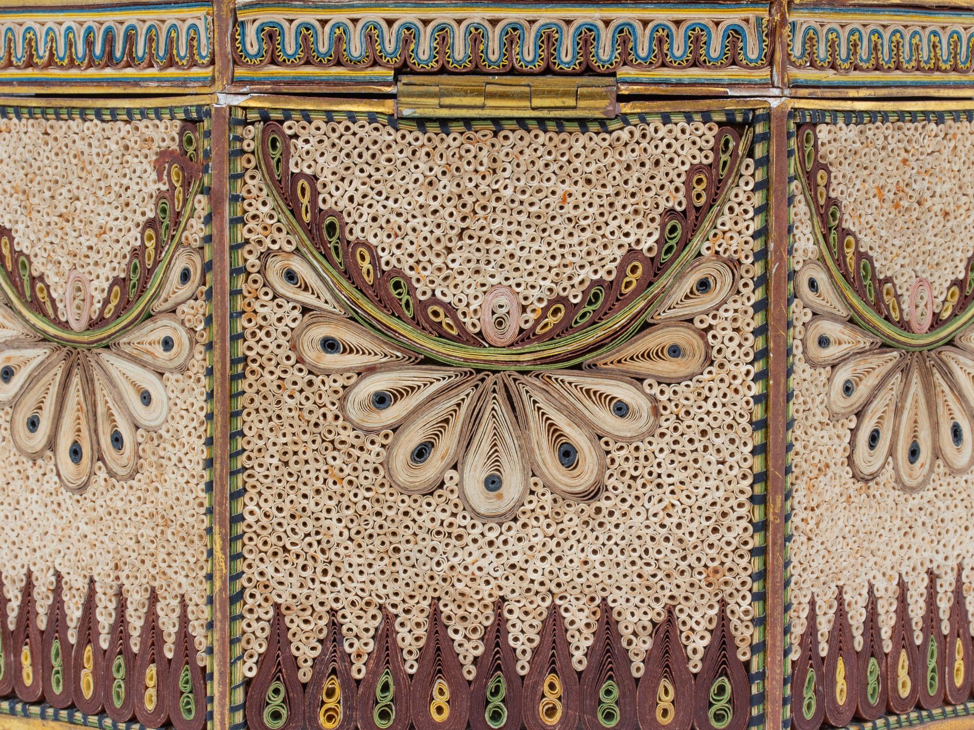 Georgian Antique Original English Paper Scroll Tea Caddy For Sale 2