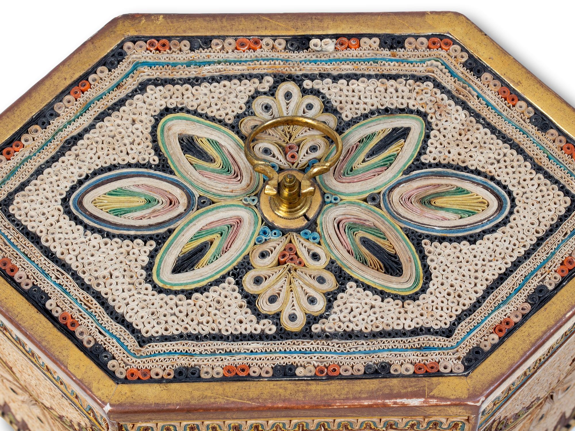 Georgian Antique Original English Paper Scroll Tea Caddy For Sale 4